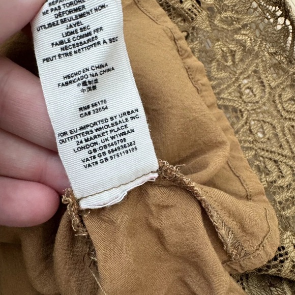 Sexy! Free People Uptown Dress Bronze Lace Long Sleeve Deep V Neck Mini - Picture 8 of 8